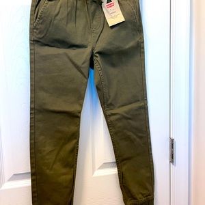 Olive Green Drawstring Jean Jogger for Girls